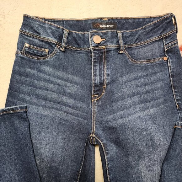 JORDACHE Skinny Jeans 4 (27 x 29) Blue Dark Wash Stretch Mid Rise Rayon - Picture 2 of 9